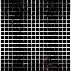 Skosh 11.6 in. x 11.6 in. Glossy Black Glass Mosaic Wall and Floor Tile (18.69 sq. ft./case) (20-pack)