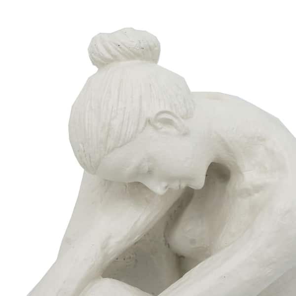 A & B Home White 10.7 in. x 8.7 in. Stone Figurine B5506 - The