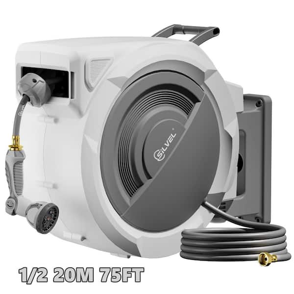 Hose Reel-1/2 in. 75 ft. Included Leader Hose and Dust Cover Off-White