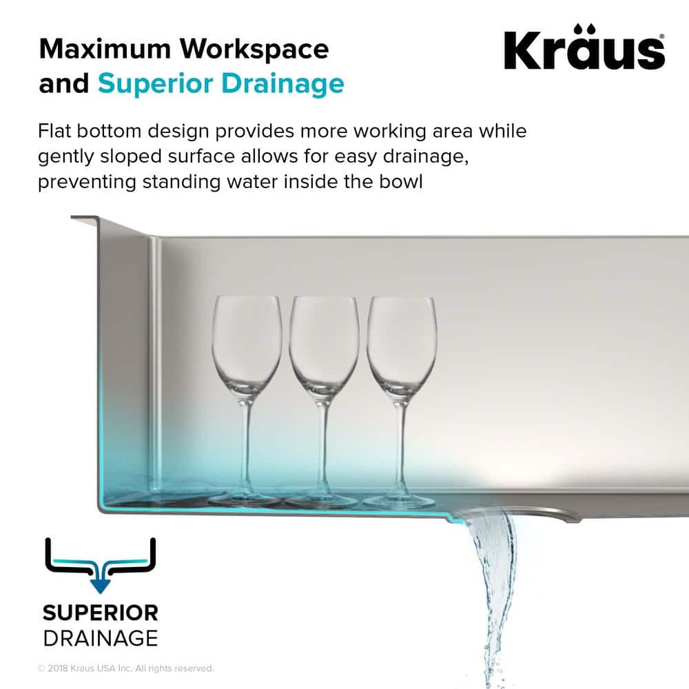 Kraus 33-Inch Satin Stainless Steel Double Bowl Undermount Kitchen Sink