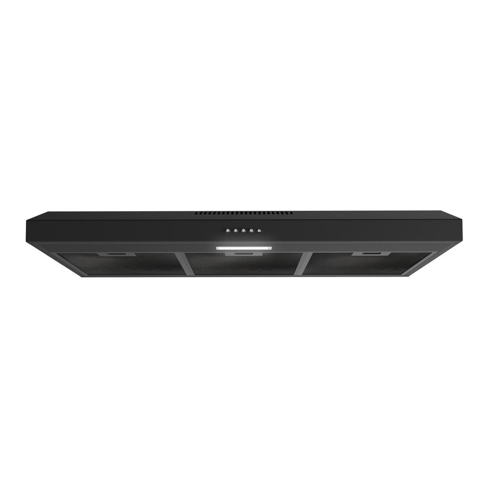 36 in. 80 CFM Lecce Ducted Under Cabinet Range Hood in Grit Black, Mesh Filters, Push Button Control, LED Light