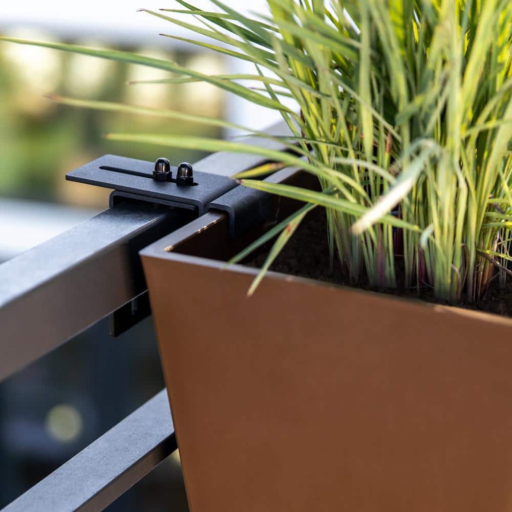 Espresso 36" Recycled Plastic Railing Planter Set of 2