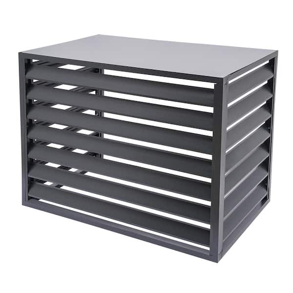43 in. x 23.62 in. x 31.5 in. Gray Aluminum Alloy Outdoor Garden Fence Outdoor Privacy Screen Air Conditioner Fence