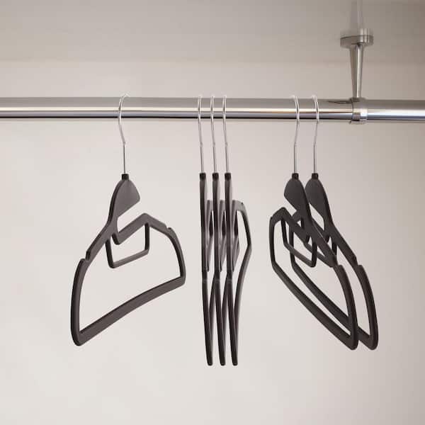 Lavish Home Black Space-Saving Plastic Hangers 20-Pack