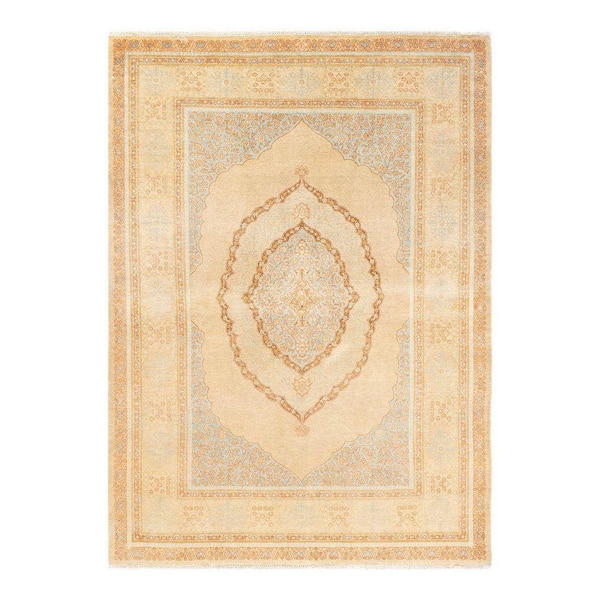 Mogul One-of-a Kind Traditional Yellow 4 ft. 9 in. x 6 ft. 7 in. Oriental Area Rug
