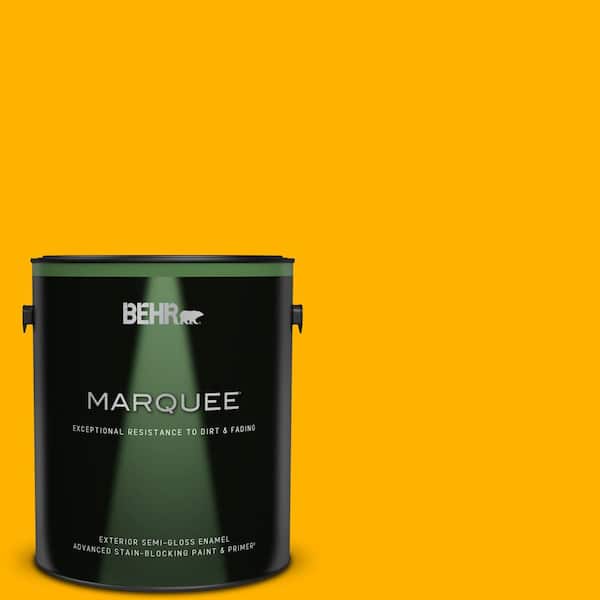 BEHR MARQUEE 1 gal. #310B-7 Saffron Thread Semi-Gloss Enamel Exterior Paint & Primer