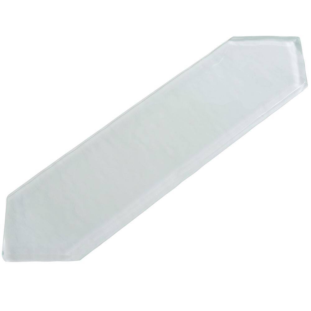 Ergo Moon Eggshell White 3 in. x 10-1/2 in. Glossy Glass Wall/Kitchen Backs