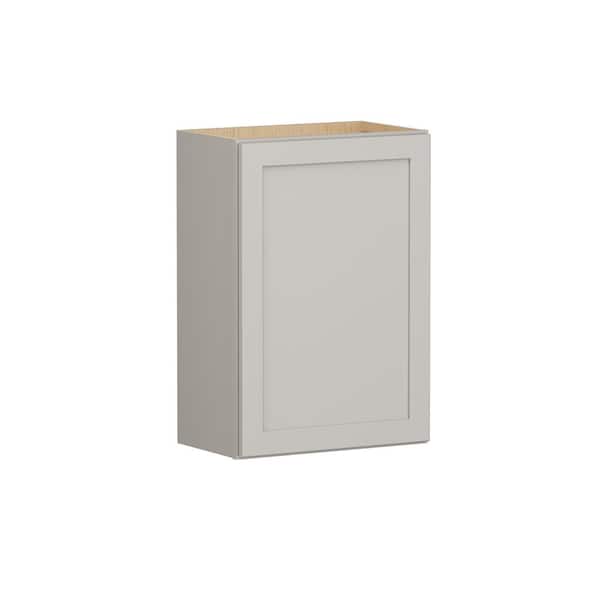 Shaker Full Overlay 21 in. W x 12 in. D x 30 in. H Plywood Assembled Wall Kitchen Cabinet in Stone Gray