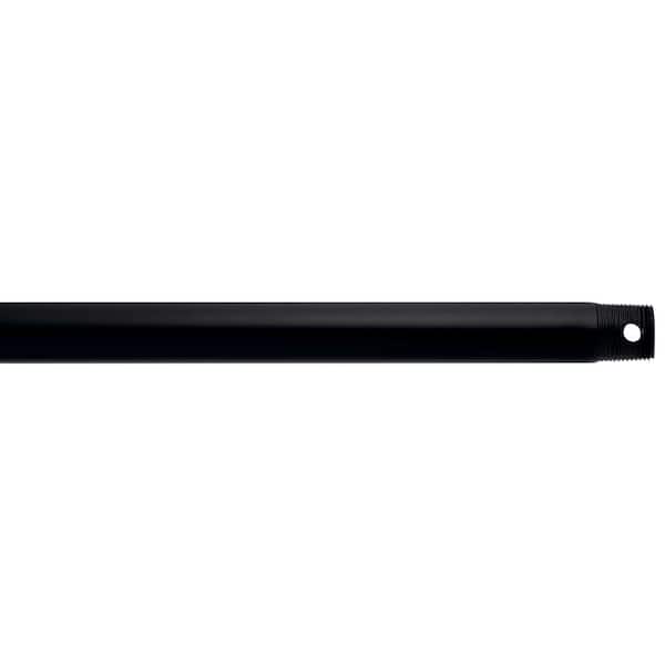 Independence 24 in. Satin Black Dual Threaded Ceiling Fan Extension Downrod