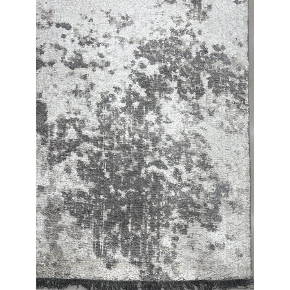 Ivory Beige Hand-Knotted Wool Area Rug, 7' x 9'