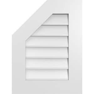 18 in. x 24 in. Octagonal Surface Mount PVC Gable Vent: Decorative with Standard Frame