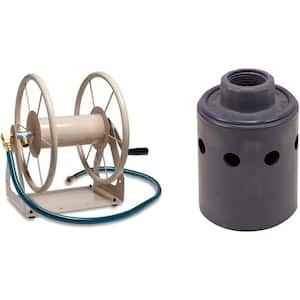 Multi-Purpose Steel Garden Wall Mount/Floor Mount Hose Reel Plus Tank Valve