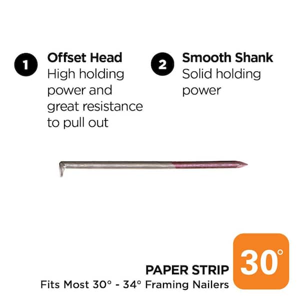 Freeman FR21120-3B Framing Nails – 21 Degree .120 X 3" Plastic Collated, Brite Finish Smooth Shank, Full Round Head, 2000 Count