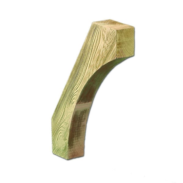Fypon 5-1/4 in. x 18 in. x 24 in. Polyurethane Wood Grain Texture Knee Brace Corbel
