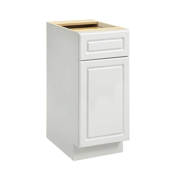 Heartland Cabinetry Heartland Ready to Assemble 15x34.5x24.3 in. Door Base Cabinet with Door and Drawer in White