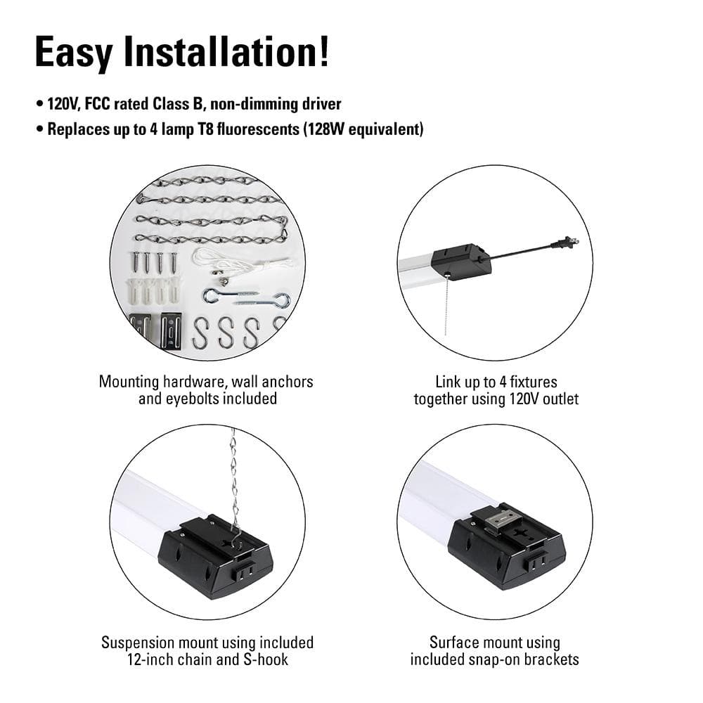 Metalux 48 in. 1-Light ct 80 W LED Shop Light