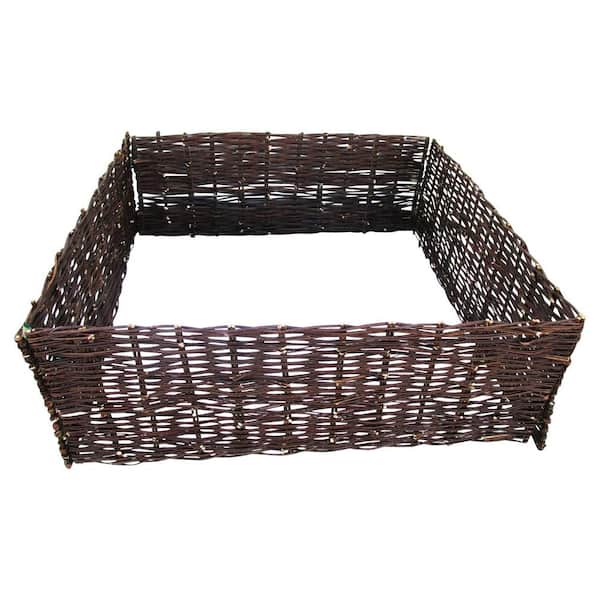 Deep Woven Willow 48 in. W x 48 in. L x 12 in. H Raised Garden Bed