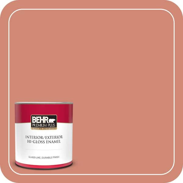 BEHR PREMIUM PLUS 1 qt. Home Decorators Collection #HDC-WR16-02 Rosy Copper Hi-Gloss Enamel Interior/Exterior Paint & Primer