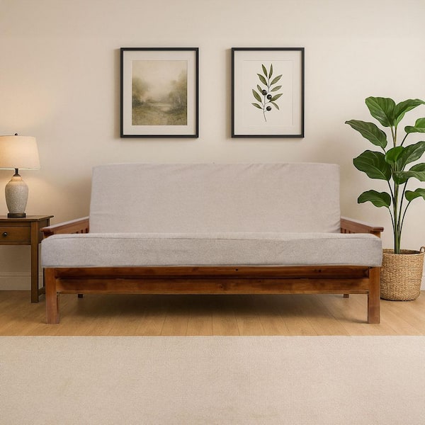 GJQKDY 74 x 54 in. Armless Polyester Rectangle Convertible Removeable Covers Memory Sofa in Moonlight Beige