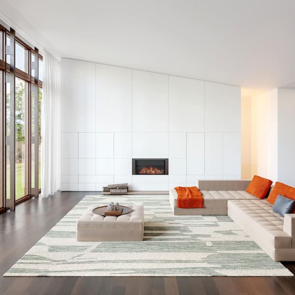 Babai New Zealand Wool Green 8 ft. x 10 ft. Indoor/Outdoor Patio Area Rug