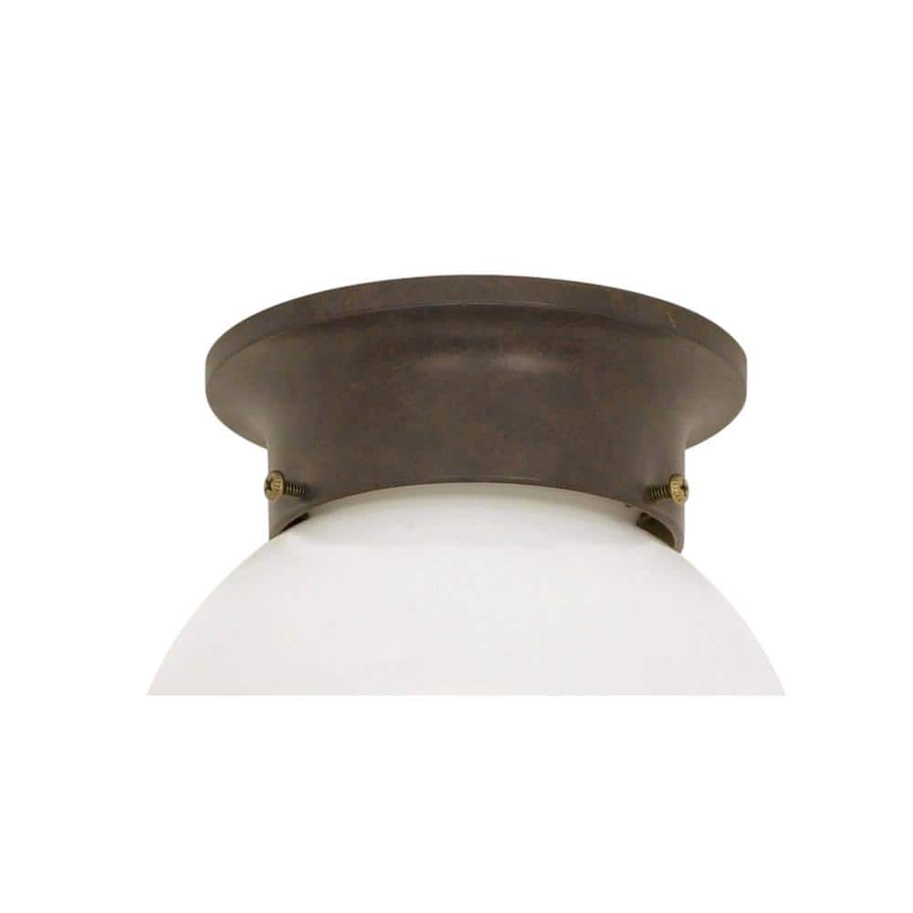 Bronze Globe 7.25" Flush Mount Indoor/Outdoor Light