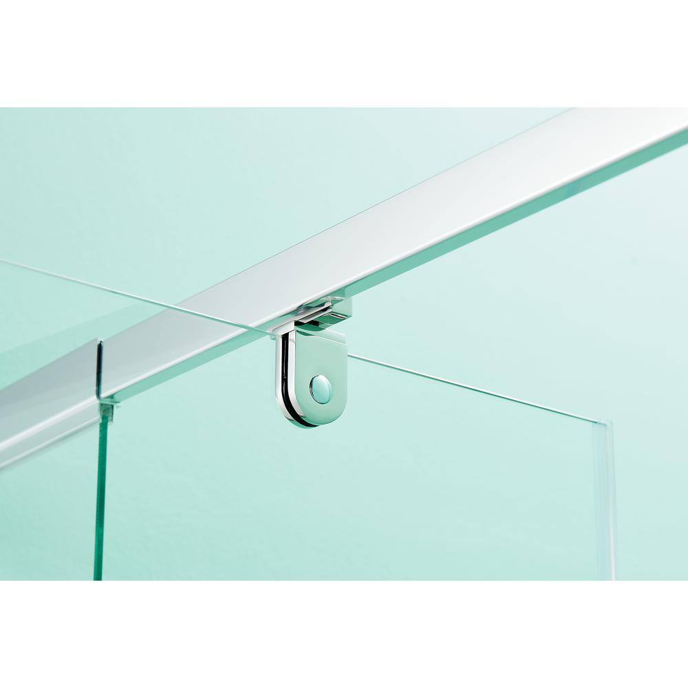 36'' W x 72'' H Clear Glass Pivot Shower Door with Chrome Frame