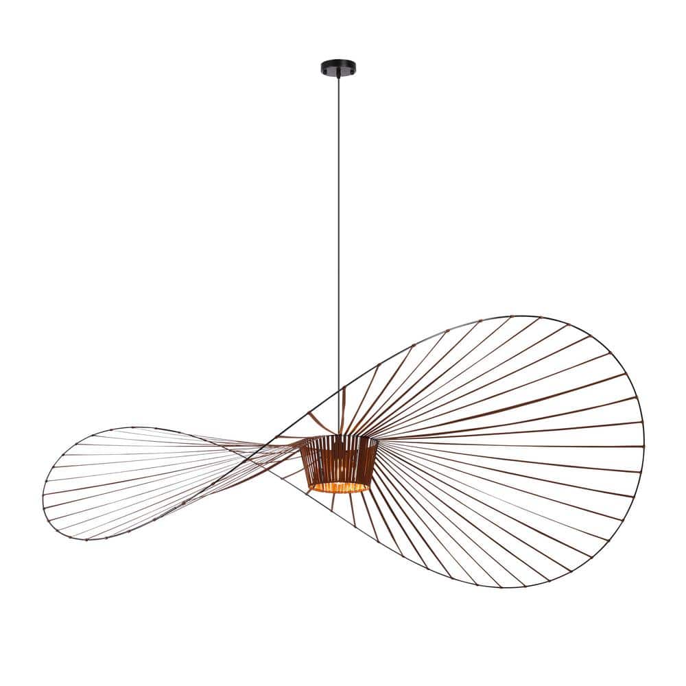 Shamira 1-Light Black Novelty Design Chandelier for Living Room with Fabric