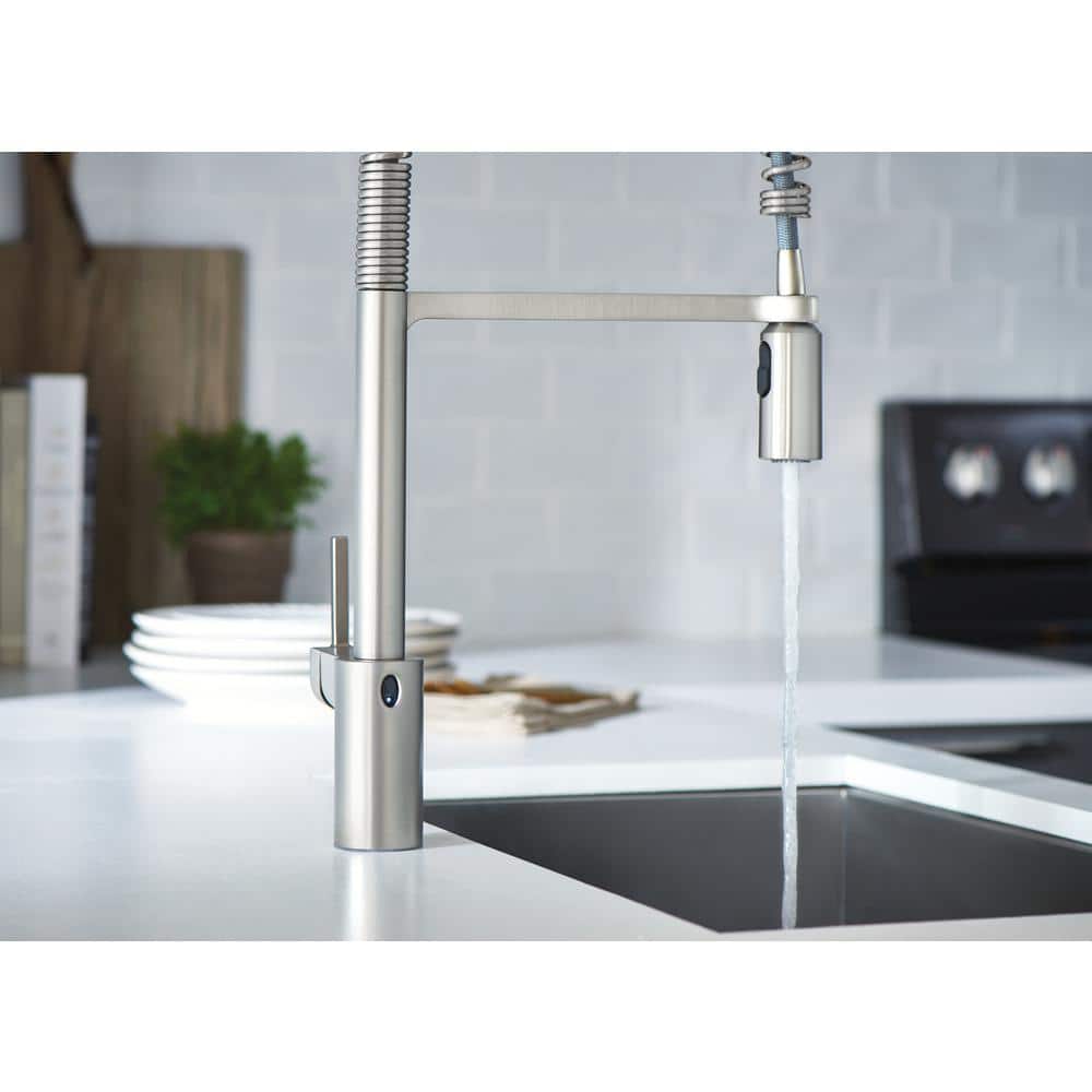 Stainless Steel Touchless Pull-Down Kitchen Faucet with Spray