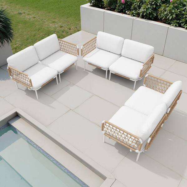 Crestlive Products 6-Piece Rattan Aluminum Outdoor Sectional Set