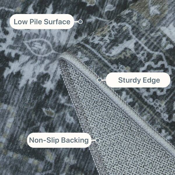 Limlok - Medallion Dark Drey 6 ft. x 9 ft. Persian Area Rug