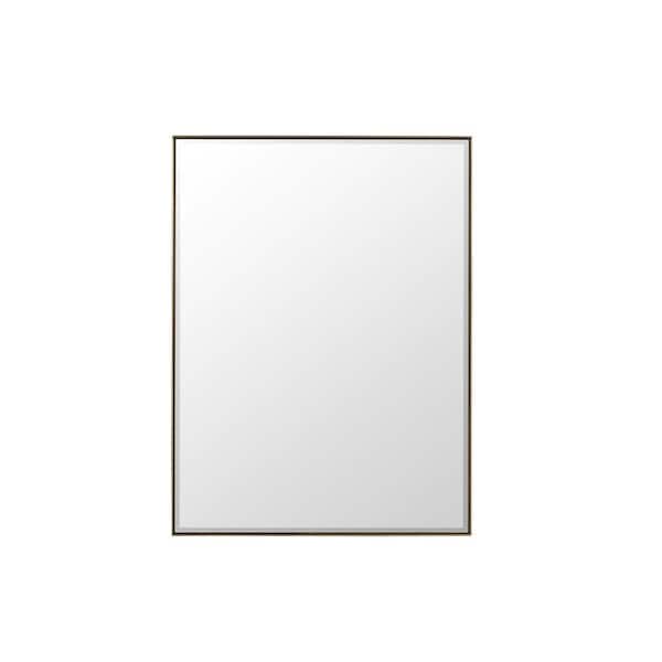 James Martin Vanities Rohe 30 in. W x 40 in. H Rectangular Framed Wall Mount Bathroom Vanity Mirror in Champagne Brass