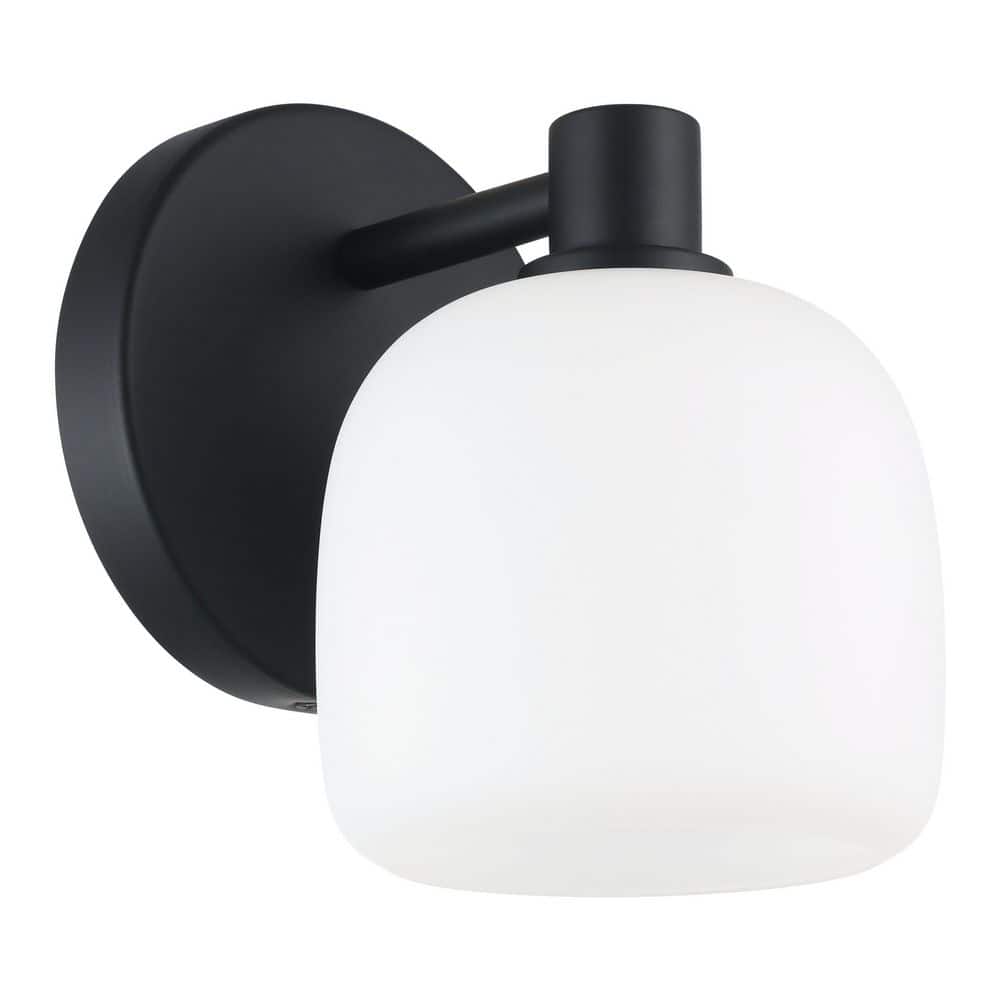 Valentina 5-in. 1-light Matte Black Vanity Light with Etched Opal Glass Shade price history on PriceWatchPro