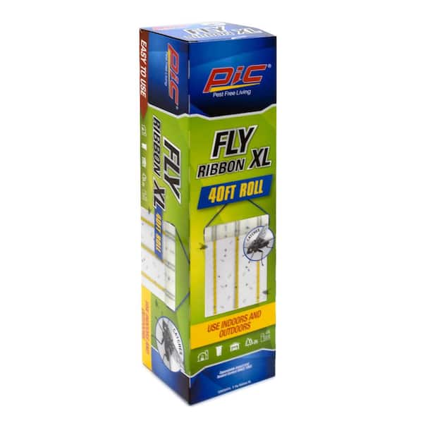 PIC Fly Ribbon XL - Large Fly Traps for Outdoors and Barns, 40 ft. Roll