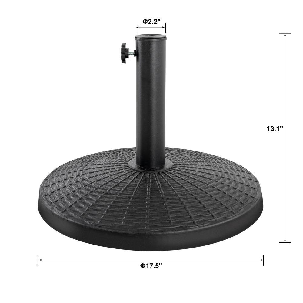 Black Heavy-Duty Round Concrete Patio Umbrella Base