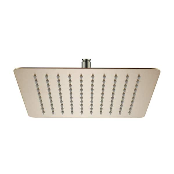 1-Spray Pattern with 2.5-GPM Square 10 in. Ceiling Mount Rain Fixed Shower Head in Brushed Nickel