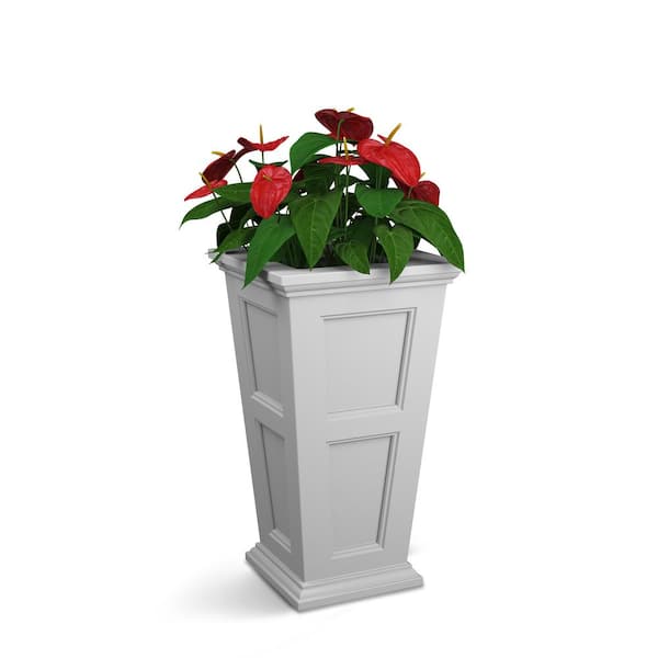 Fairfield 28 in. Tall Self-Watering White Polyethylene Planter