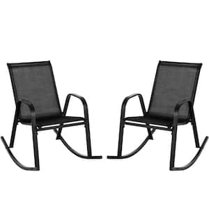 Black Metal Outdoor Rocking Chair