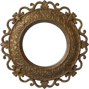 1-1/8 in. x 13-1/4 in. x 13-1/4 in. Polyurethane Orrington Ceiling Medallion, Hand-Painted Rubbed Bronze