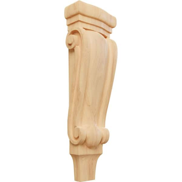 Ekena Millwork 2-3/8 in. x 5-1/8 in. x 15-1/2 in. Unfinished Wood Red Oak Medium Traditional Pilaster Corbel