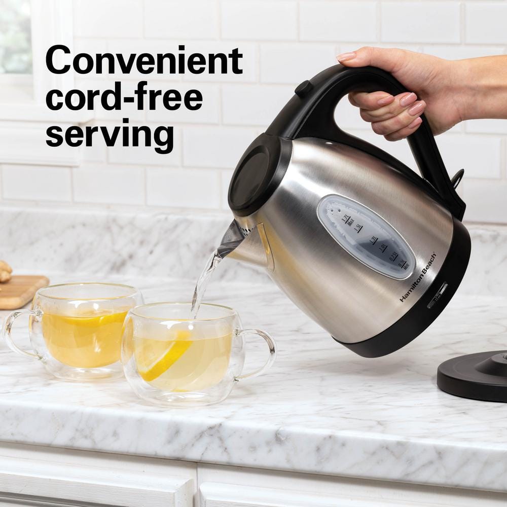 Hamilton Beach 1.7L Silver Stainless Steel Electric Tea Kettle
