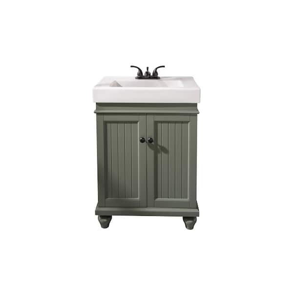 Unbranded Legion Furniture 24 in. W x 14.25 in D. x 34.50 in. H Bath Vanity in Pewter Green with Ceramic Top