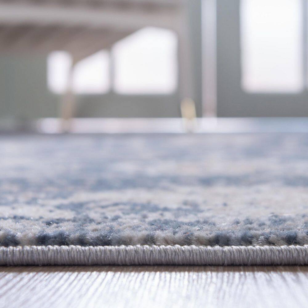 Blue Square Easy Care Stain-Resistant Area Rug