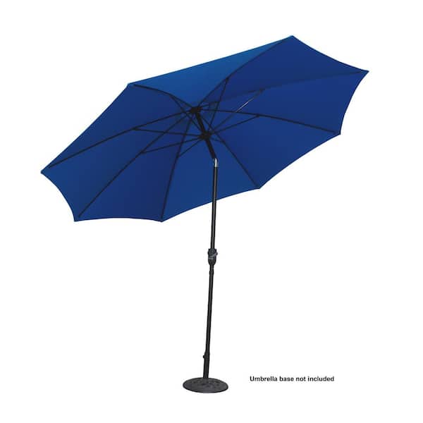 Unbranded 10 ft Outdoor Patio Aluminum Market Umbrella with 8 Fiberglass Ribs, Blue