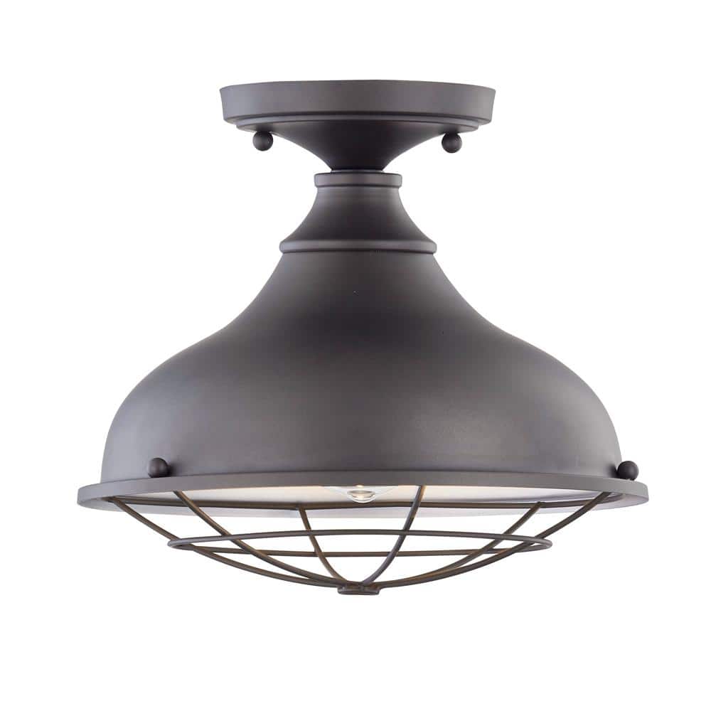 Camden 1-Light Medium Aged Bronze LED Outdoor Flush Mount Light