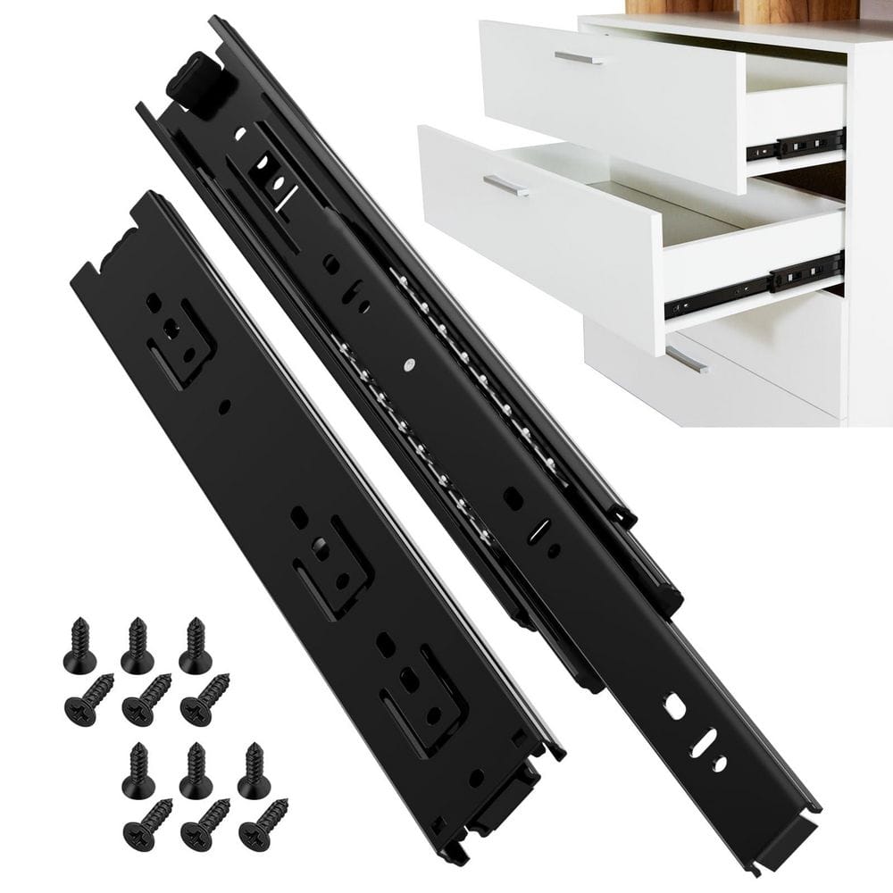 Heavy Duty 14 in. Black Cold Rolled Steel Side Mount Full Extension Soft-Close Undermount Drawer Slides 1 Pair price history on PriceWatchPro