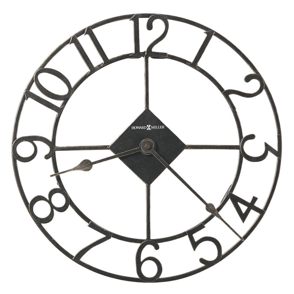 Howard Miller 14" Black Industrial Metal Wall Clock