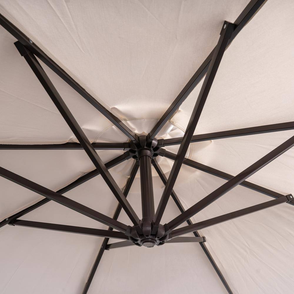 Champagne 10-ft Cantilever Umbrella with Breez-Tex Canopy