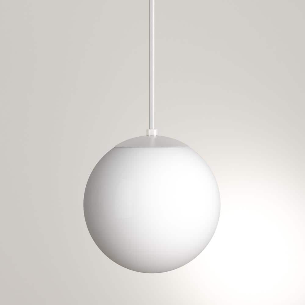 White Glass Globe Indoor/Outdoor Pendant Light