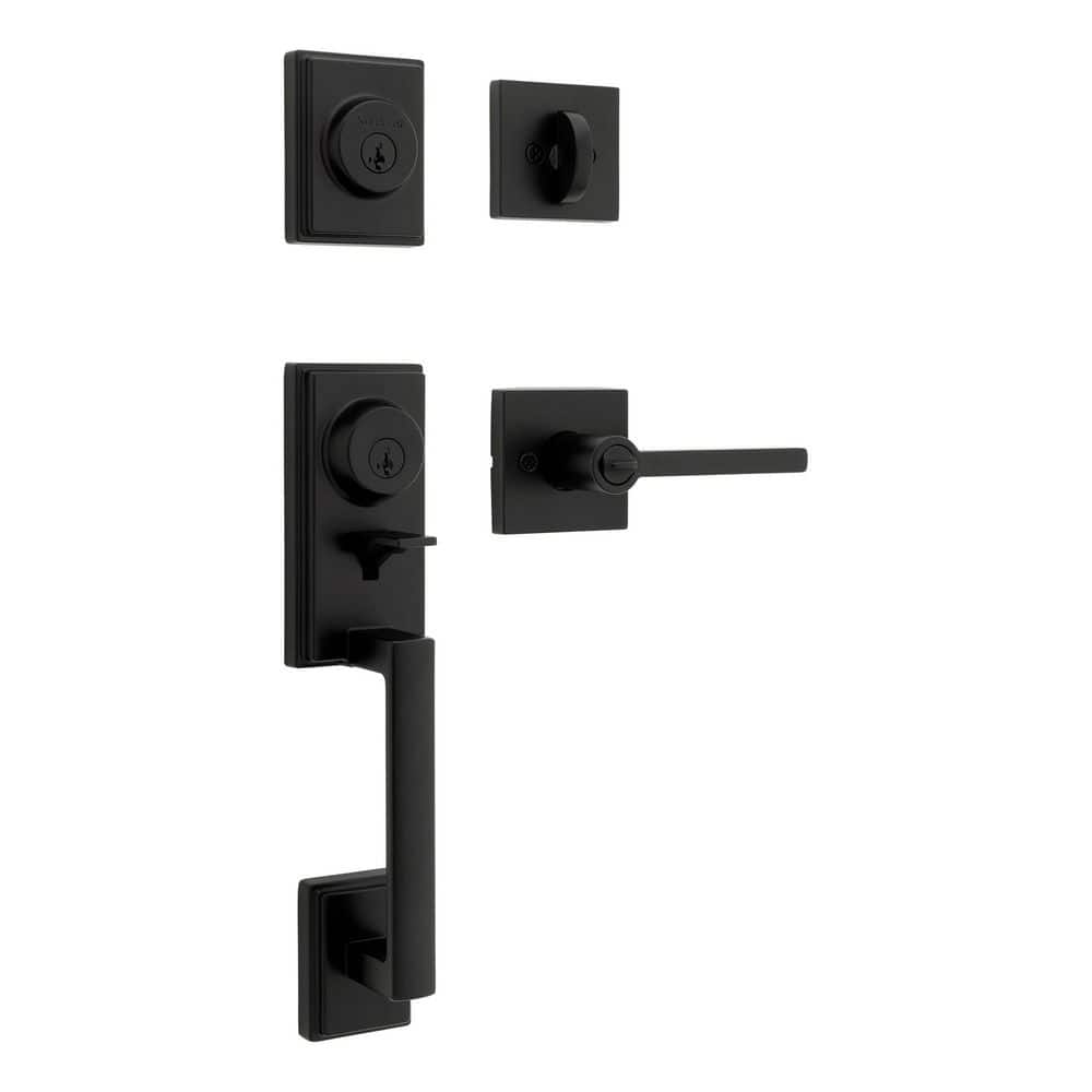 Kwikset Peralta Matte Black Single Cylinder Door Handleset with