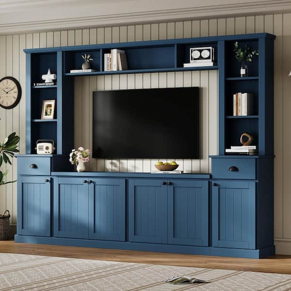 Blue TV Stand Fits TV's up to 75 with Adjustable Shelves